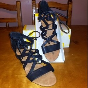 Yoki Tie Up Sandals Black Size 7